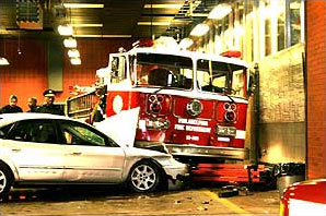 Police chase ends in fire station pic