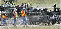 USA Fiery Truck Wreck Shuts Down I-37