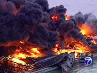 Tugboat in Clarified Slurry Oil Explosion Pic 1