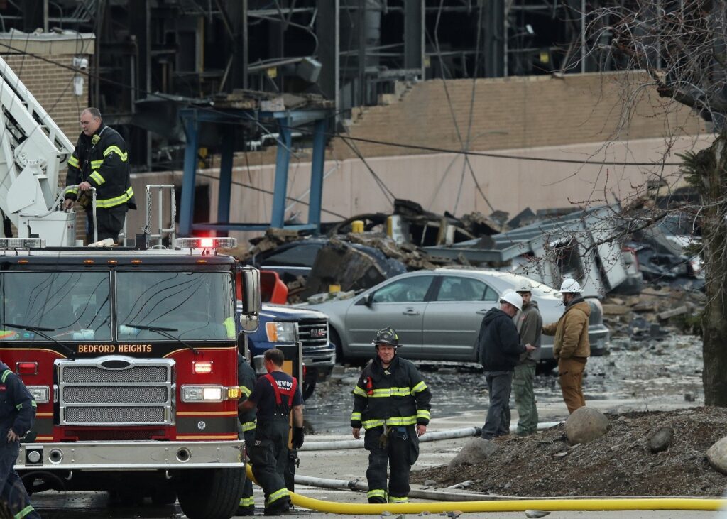 Huge explosion at Ohio metal factory injures at least 14 amid a shower of molten debris