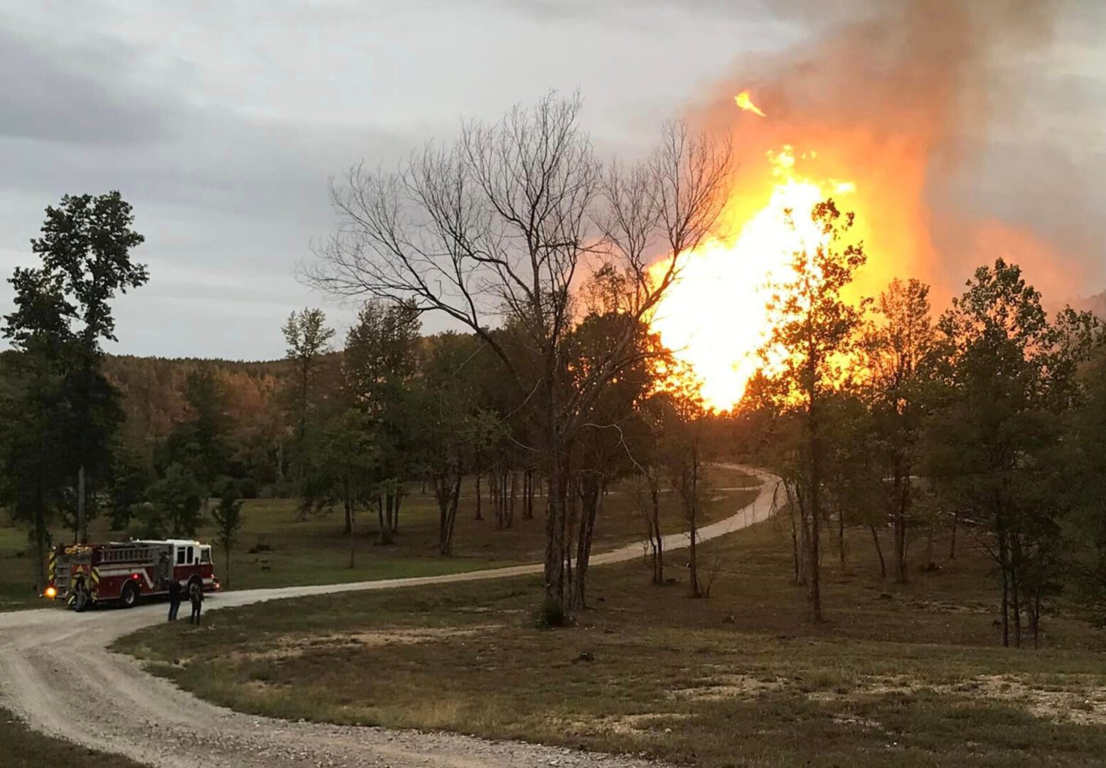 Fire sparked by pipeline explosion causes mile-wide evacuation in Arkansas