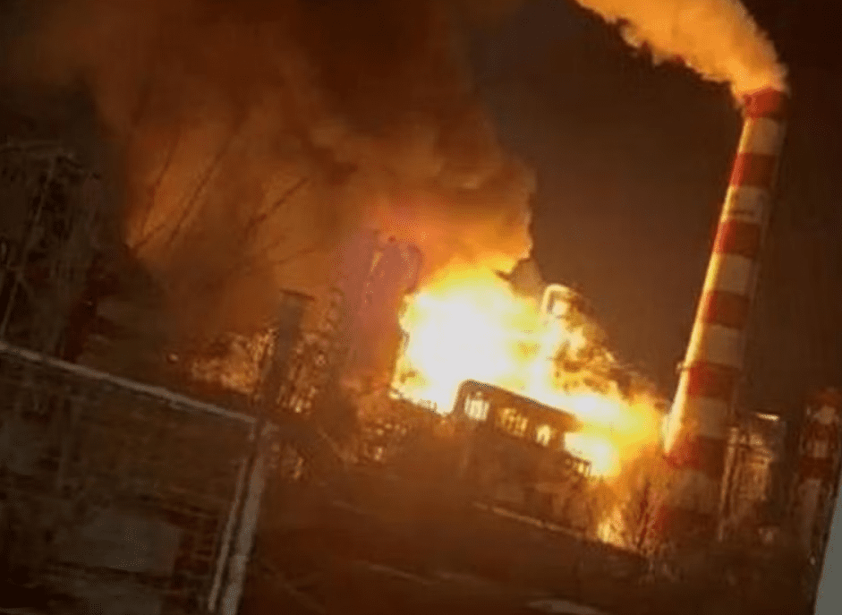 Oil Refinery In Southern Russia Ablaze