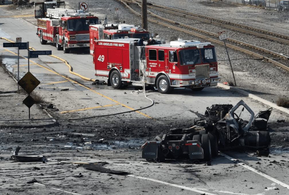 9 LA firefighters injured in compressed natural gas truck explosion in Wilmington
