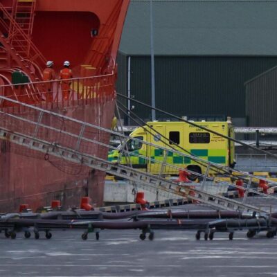 Ireland Fire on Bow Hercules Ship , at Foynes Port, County Limerick
Fire on Bow Hercules Ship , at Foynes Port, County Limerick
Picture Brednan Gleeson